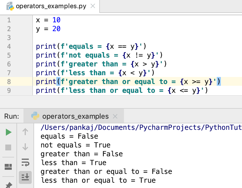 Python Comparison Operators