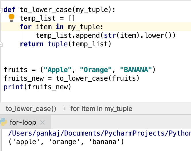Python For Loop With Tuple