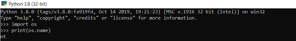 Python-os.name
