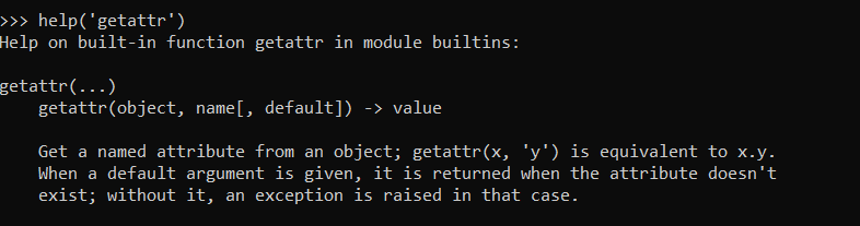 Python help() Function With Function getattr()