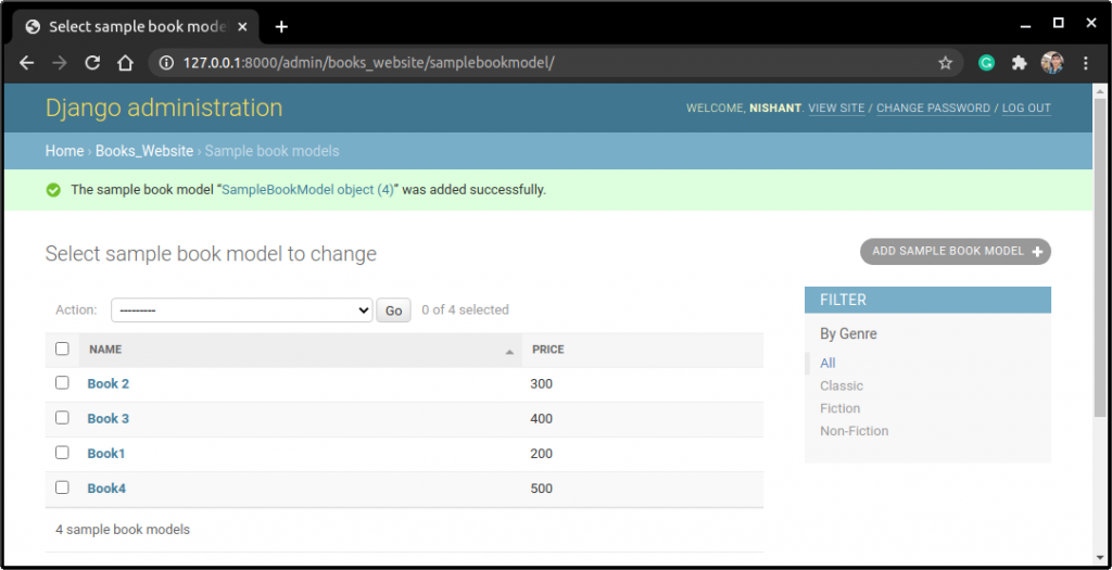 Admin Interface
