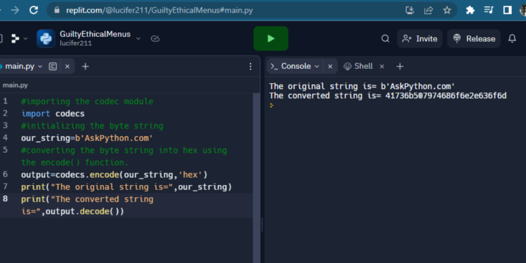 Using Codecs For Byte Conversion Into Hex String