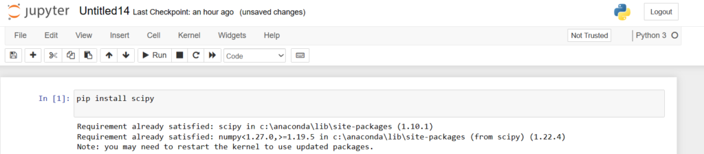 Installation Of Scipy Library