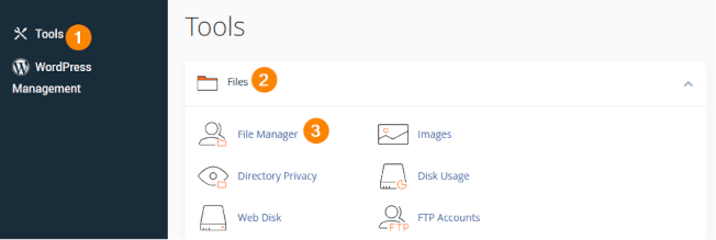 How to access the file manager in cPanel.