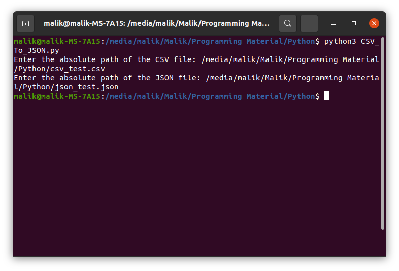 Running Python Script In Terminal