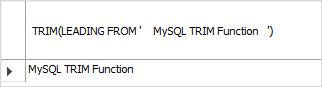MySQL TRIM LEADING spaces MySQL TRIM LEADING space