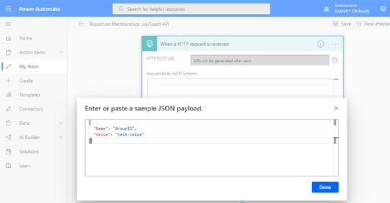 JSON payload