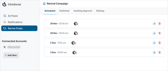 Scheduled ClickSocial revival campaign Scheduled ClickSocial revival campaign