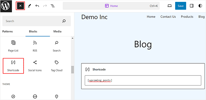 Add shortcode to display scheduled upcoming posts in the FSE Add shortcode to display scheduled upcoming posts in the FSE