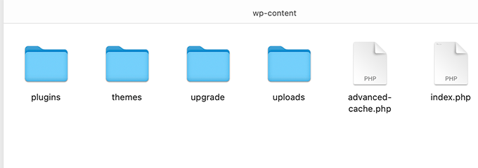Inside wp-content folder Inside wp-content folder