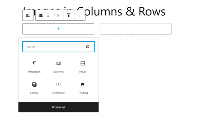 Add image block to column Add image block to column