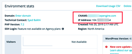 Copy the DNS information Copy the DNS information