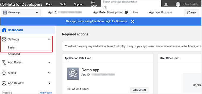 App dashboard App dashboard