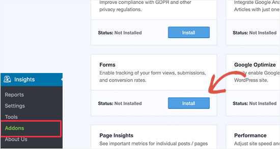 Install Forms Addon Install Forms Addon