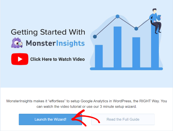 launch MonsterInsights setup wizard launch MonsterInsights setup wizard