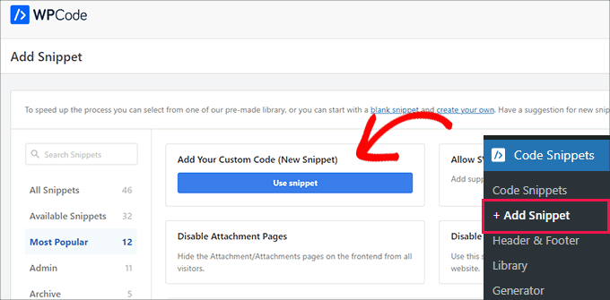 add custom code snippet add custom code snippet
